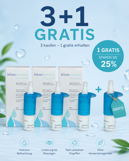 BILOSA Eyedrops Hyaluron 0,1% Mehrfachpackung 4 x 10ml